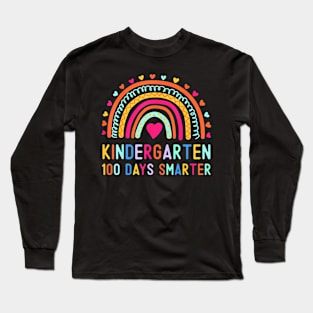 Kindergarten Rainbow 100Th Day Of School Teacher Kids Long Sleeve T-Shirt